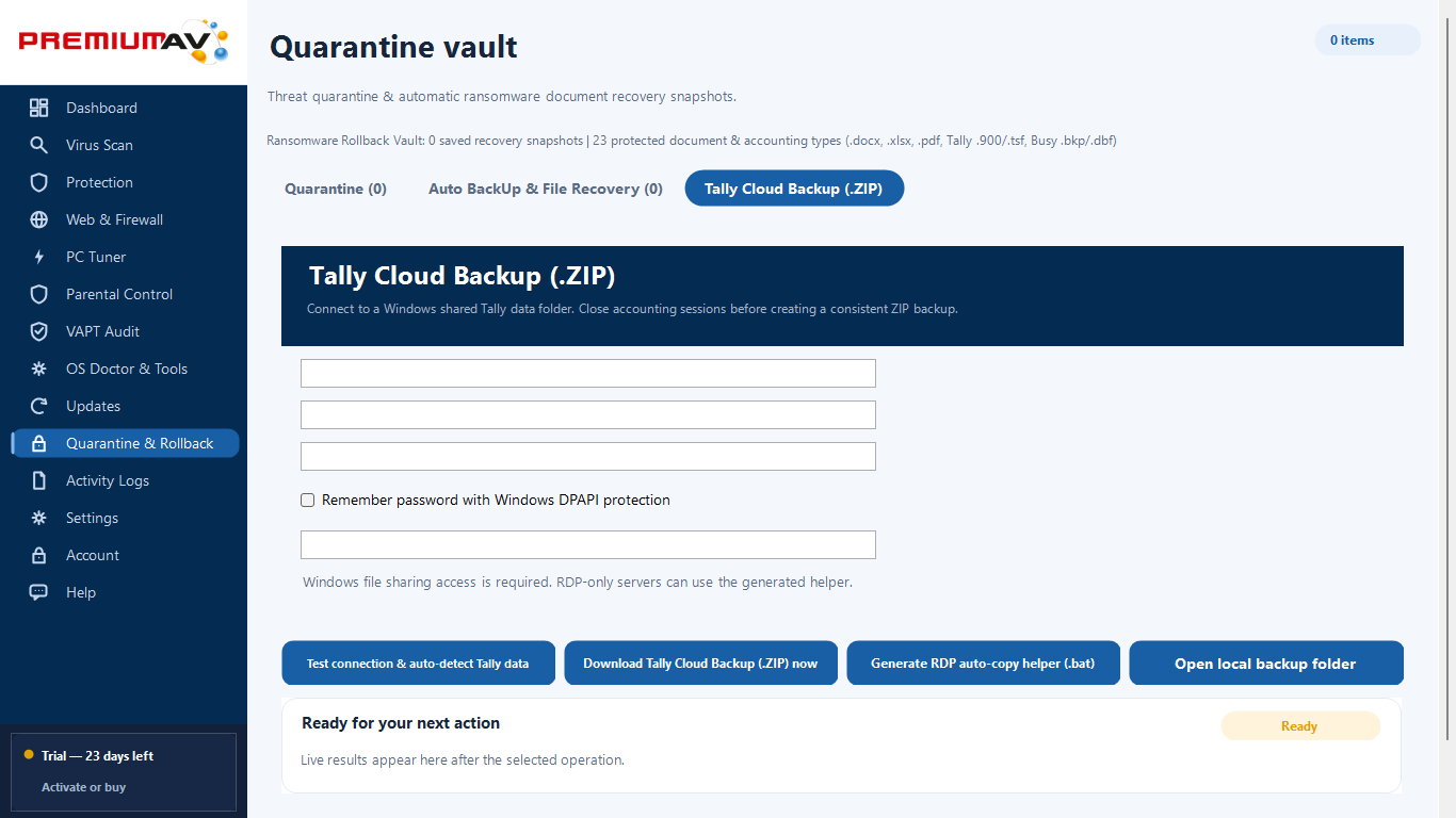 PremiumAV Tally Cloud Backup